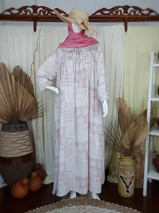 Gamis Collar Moon Wolfis Dress Pink 1 1