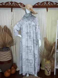 Gamis Collar Moon Wolfis Dress Grey 1 5