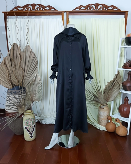 Gamis Gamis Satin Premium Black 2 black