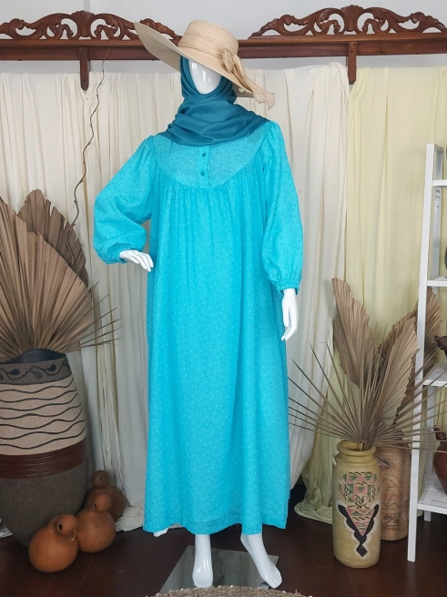 Gamis Dress Ceruty Baby Doll Polkadot Frozen 1 frozen_1