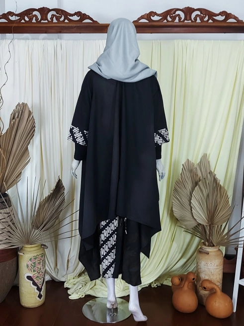 Outer Blouse Jumputan Set Hitam 3 jumputan_hitam_6