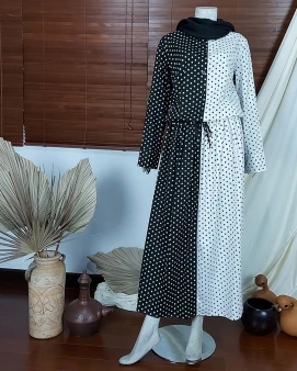 Maxi Cotton Dress Polkadot Large