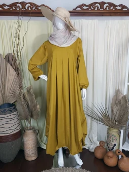 Ballon Dress Mustard