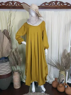 Gamis Ballon Dress Mustard 1 mustard_1