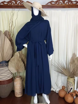 Jubah 3 Set Ceruty Navy