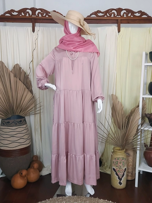 Gamis Dress Armani Silk Polos Rose 1 pink_1