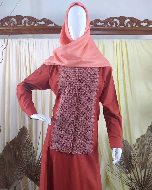 Tuniq Set Cotton Umbrella Embro Orange<br>AB-CST02-CUE 2 tunik_web_011a