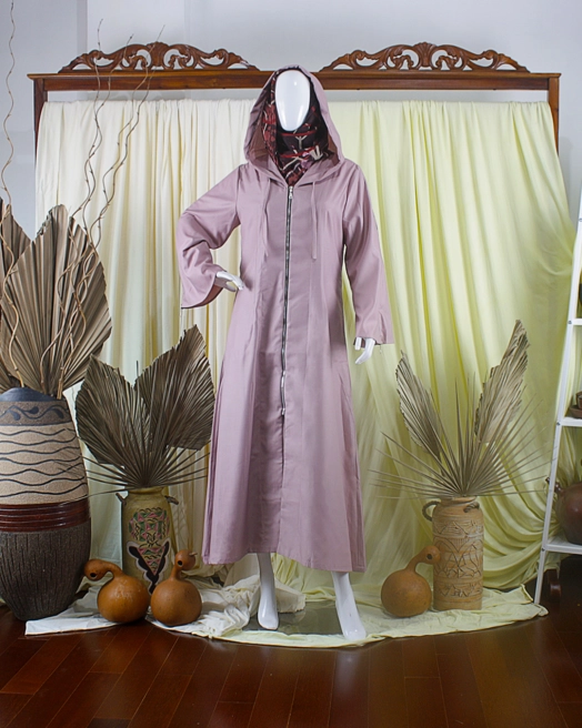 Gamis Hoddy Cotton Zipper Dusty Pink<br>AB-DR01-HZDPA 1 web_gamis_new_007a