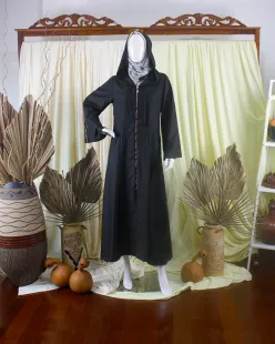 Gamis Hoddy Cotton Zipper Black<br>AB-DR01-HZBA 1 web_gamis_new_009a